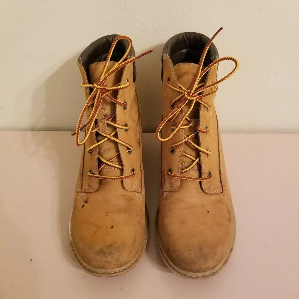 Timberland 7 Wheat Booties‎ Wedge Ankle Boots Leather 6 in Chukka AMSTON